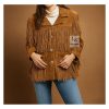 Women’s Western Cowgirl Brown Suede Jacket With Fringes WSJ4