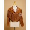 Women’s Western Cowgirl Brown Suede Short Jacket With Fringes WSJ12