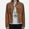 Women's Western Cowgirl Suede Shirt With Fringes And Beads WSJ21