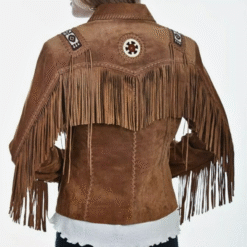 Women's Western Cowgirl Suede Shirt With Fringes And Beads WSJ21
