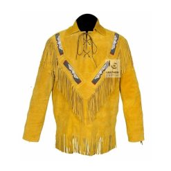 Buckskin Native Shirt With Fringes and Beads