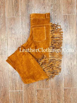 Men's Western Yellow Suede Fringes Pants