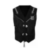 Men's Black Suede Fringe Concho Vest crafted from genuine suede leather