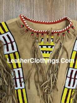 Sioux War Shirt Beaded Suede Native American Indian, SWS40
