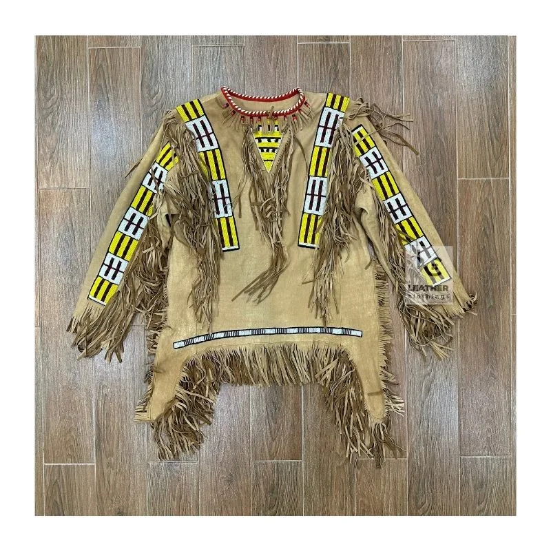 Suede Leather Native American War Shirt | Handmade Powwow Regalia