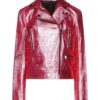 Women's Pink Metallic Leather Fashion Jacket
