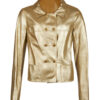 Metallic Gold Leather Fashion Jacket