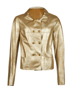 Metallic Gold Leather Fashion Jacket