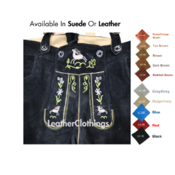 Men Black Bavarian Lederhosen-lh08-3