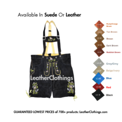 Men's oktoberfest outfit is classic Lederhosen.