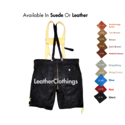 Men Black Bavarian Lederhosen-lh08-2