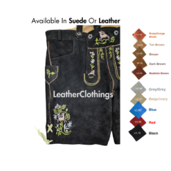 Men Black Bavarian Lederhosen-lh08-4