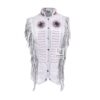 Western Cowboy White Leather Fringes Vest