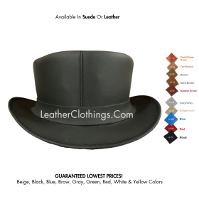 El Dorado Black Leather Top Hat Simple Band, TH121B 2
