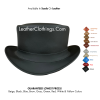 El Dorado Black Leather Top Hat with Simple Band