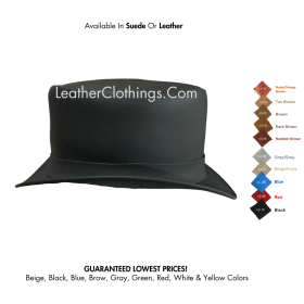 El Dorado Black Leather Top Hat Simple Band, TH121B 3