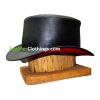 El Dorado Black Leather Top Hat with Red Lining | THRL1