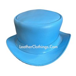 El Dorado Blue Leather Top Hat Simple Band | TH121C