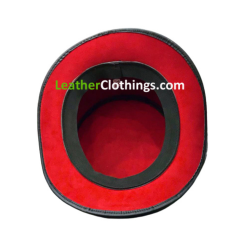 El Dorado Black Leather Top Hat with Red Lining | THRL1