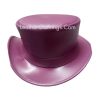 El Dorado Pink Leather Top Hat With Simple Band | TH121D
