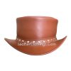 El Dorado Brown Leather Top Hat Rivets Band | TH119B