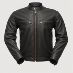 Mens Motorcycle Black Leather Jacket