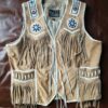Men's cowboy Western Beaded Suede Fringes Vest