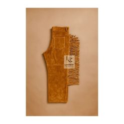 Western Brown Suede Fringes Pant MSP8