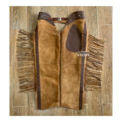 Women’s Cowgirl Brown Suede Chaps With Fringes