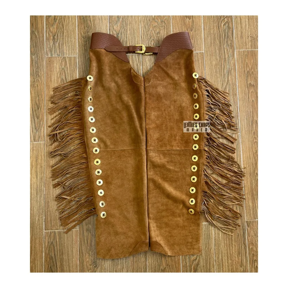 Women’s Cowgirl Rodeo Western Suede Fringes Chaps