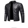 Mens Black Leather Biker Jacket