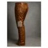 Women’s brown leather lace-up western flare pants with side lacing
