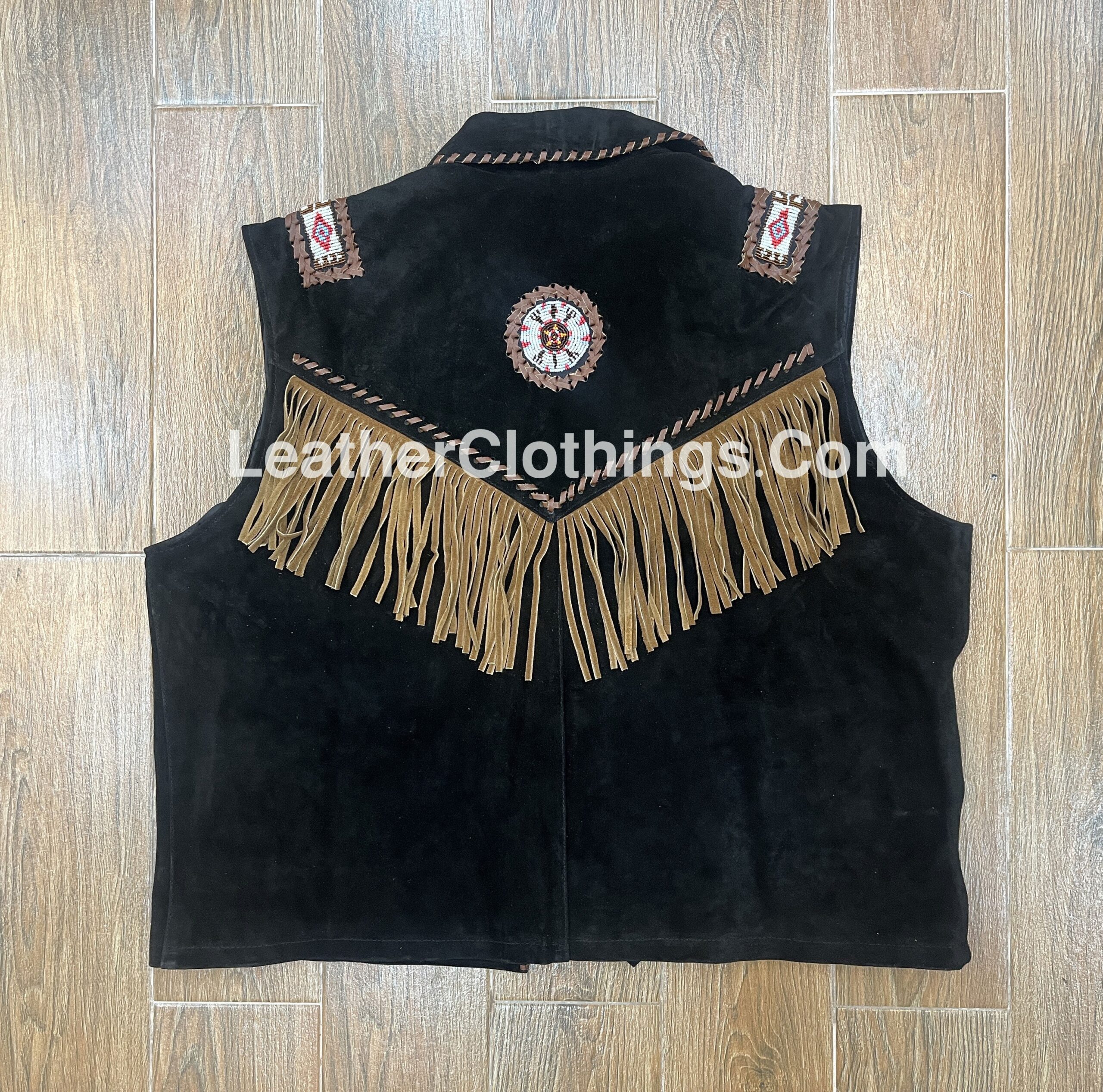 Cowgirl Black Suede Western Vest American Indian Vests Empowered Elegance WSUV8
