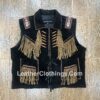 Cowgirl Black Suede Western Vest American Indian Vests Empowered Elegance WSUV8