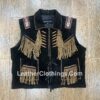 Cowgirl Black Suede Western Vest American Indian Vests Empowered Elegance WSUV8