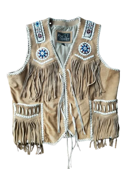 Cowgirl Western Beaded Suede Fringes Vest
