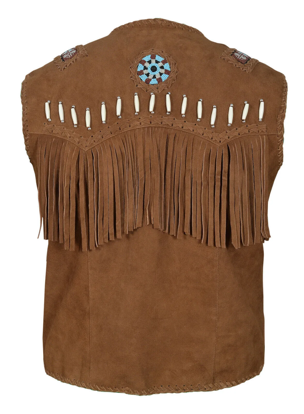 Cowgirl Western Vest Brown Suede American Indian Vest