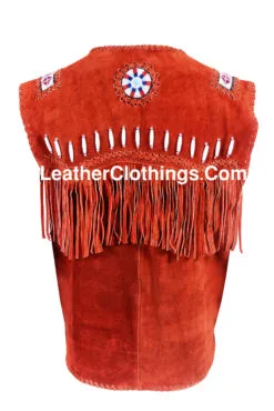 Cowgirl Western Vest Red Suede