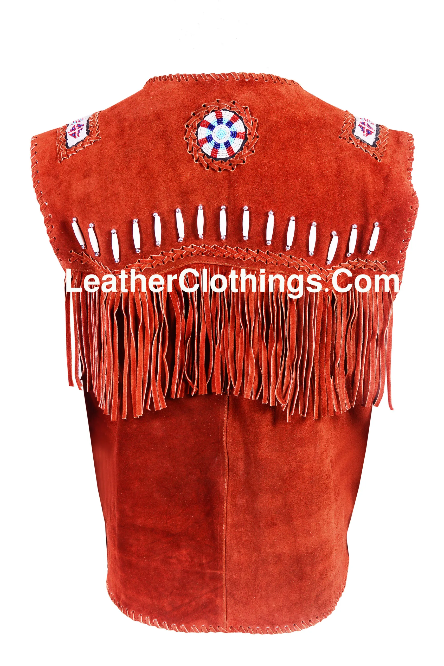 Cowgirl Western Vest Red Suede
