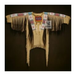 Sioux Western Native American Indian Suede Shirt With Beads Fringes WSWS17