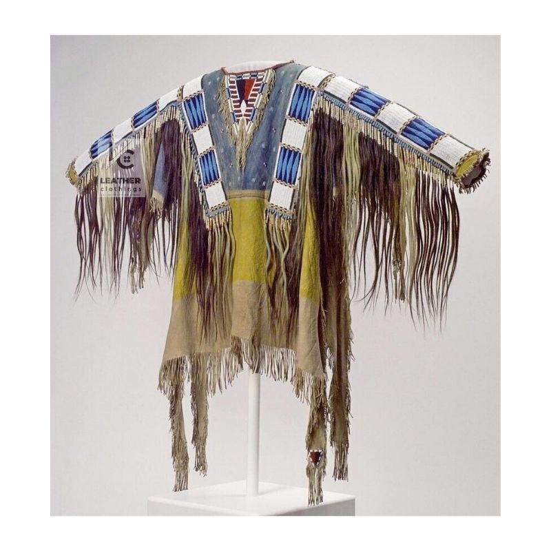 Sioux Western Native American Indian Suede Shirt With Beads and Fringes for cowgirl WSWS25