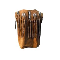 Western Cowgirl Brown Suede Vest with Fringes
