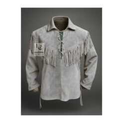 Woman Light Western Shirt With Fringes and Point Collar