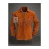 Women's lace-up suede western fringe shirt available in multiple suede colors