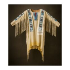 Woman Sioux Western Native American Indian Suede Shirt With Beads Fringes WSWS13