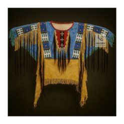 Woman Sioux Western Native American Indian Suede Shirt With Beads Fringes WSWS15