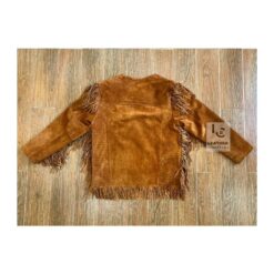 Woman Western Brown Suede Shirt WMBSS3B Back Side
