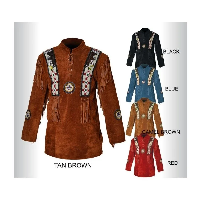 Woman Western Native American Suede Shirt WSWS36