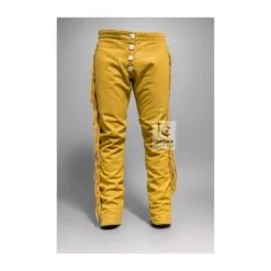 Women’s mustard suede fringe pants with long western side fringe