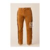 Woman's Brown Western Native Indian Suede Leather Fringes Pant WSP14